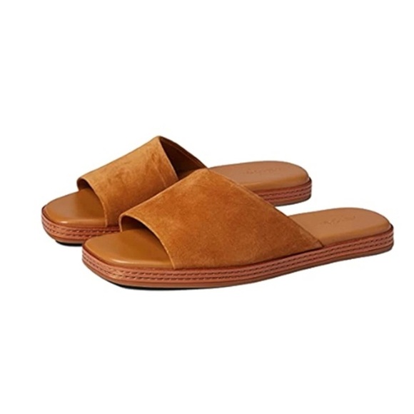 Vince Shoes - VINCE CANELLA MULE FLAT SLIDE Camel Suede